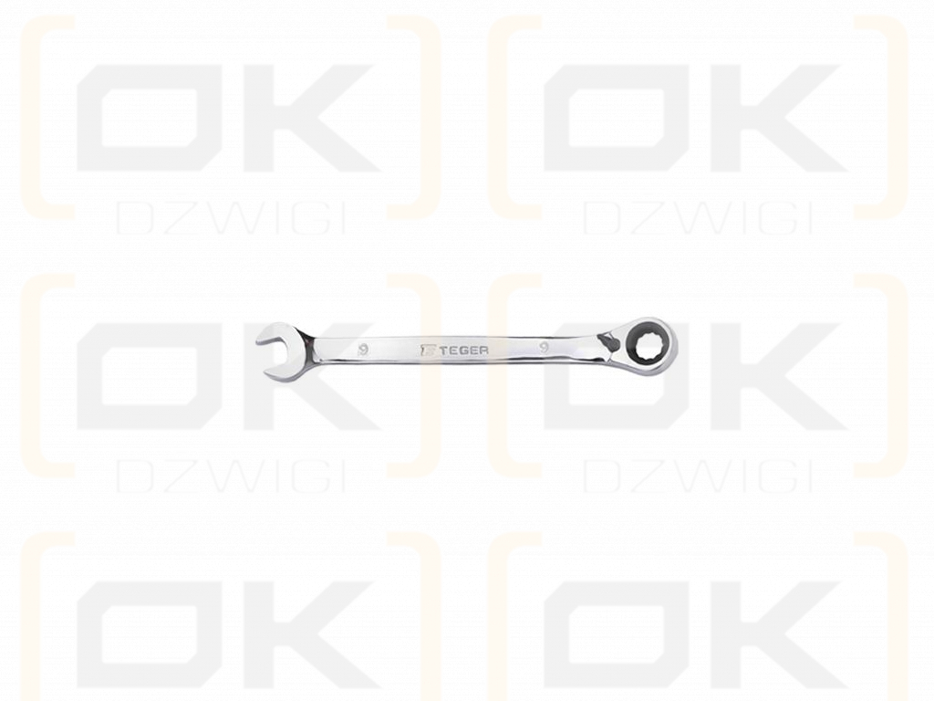 Ratchet open-end wrench, offset, 9 mm, Teger