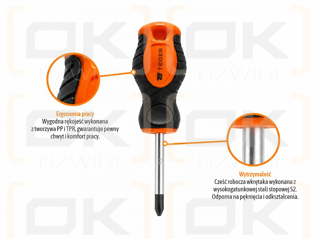 Phillips screwdriver PH 2x38mm, Teger