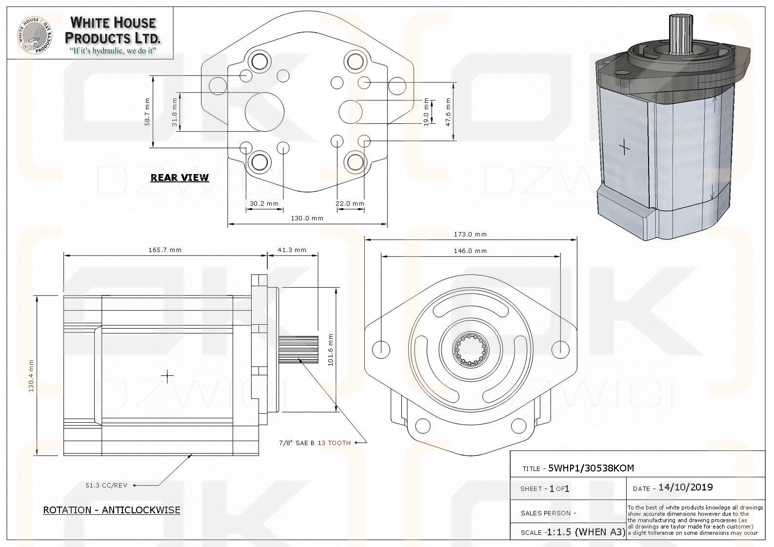 WHP EQUIVALENT FOR KOMATSU