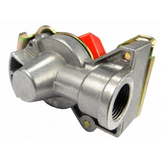 Luftschlauchverbinder mit Ventil C-330/360/Anhänger (weich) Euro 22x1,5 Rot