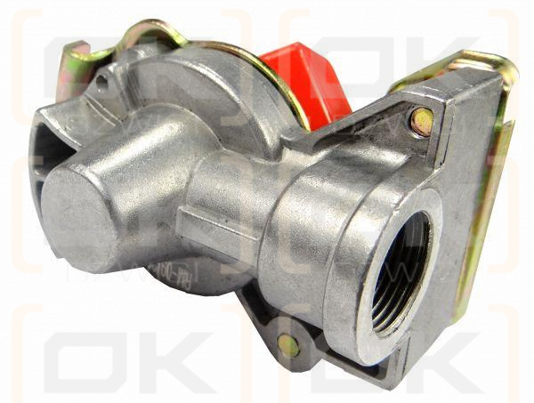 Złącze przewodów powietrza z zaworem C-330/360/Przyczepa (miękkie) Euro 22x1.5 Czerwone