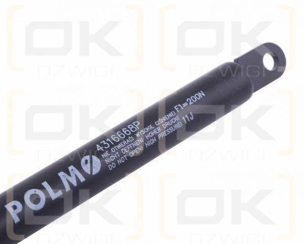 Siłownik szyba tylna, Szyberdach L max. 255mm 4316668P DEUTZ POLMO