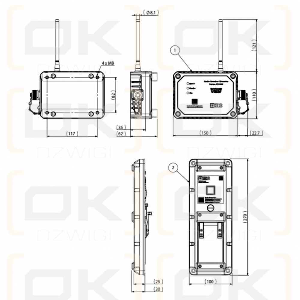 Zestaw naprawczy sterowania radiowego Hiab CD US, Nadajnik + odbiornik