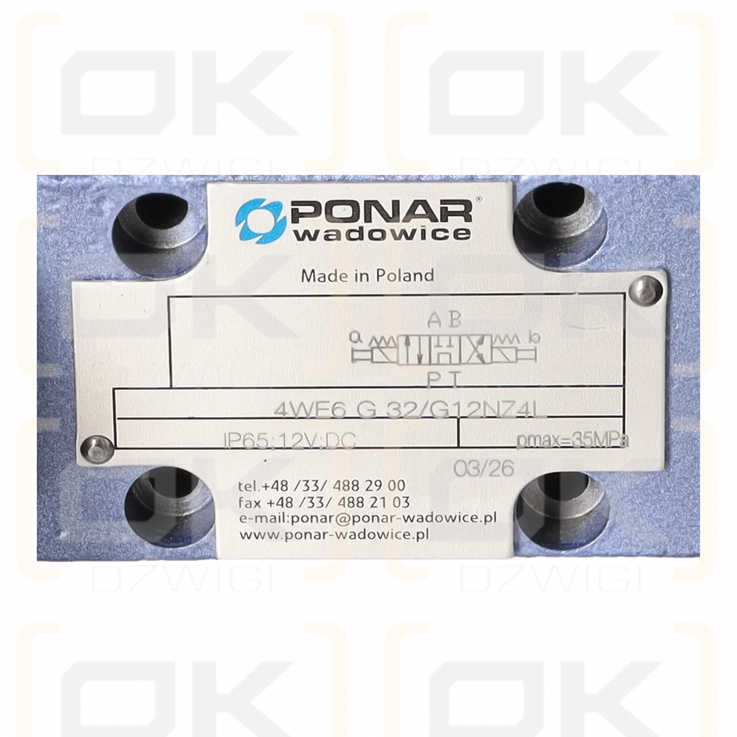 Rozdzielacz suwakowy Ponar 12VDC 4WE6-G-32/G12NZ4L
