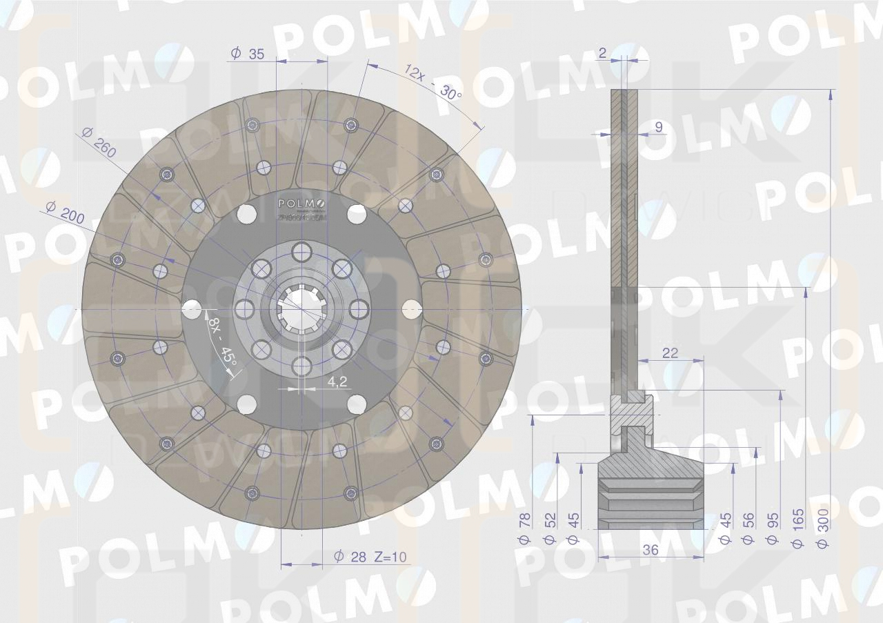 Tarcza sprzęgła 4460000 Bizon POLMO