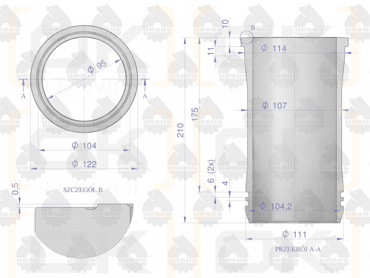 Zestaw naprawczy silnika 55110018 950116 C-360 ORYGINAŁ URSUS