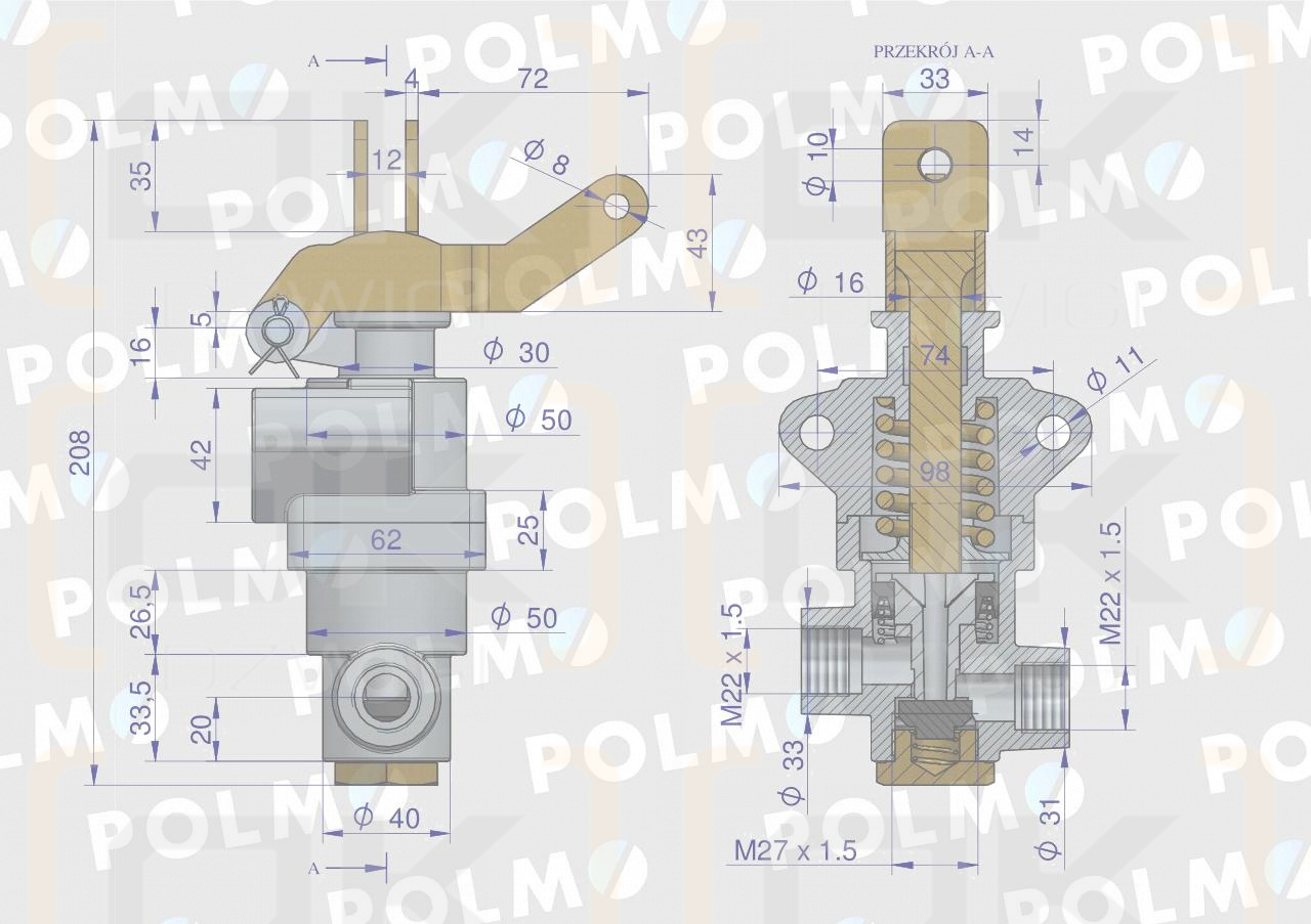 Zawór hamulcowy 956828 C-360 POLMO