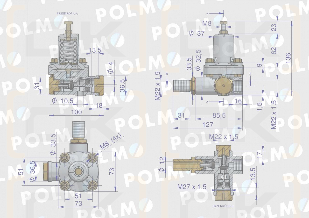 Regulator ciśnienia powietrza 42480170 C-330 C-360 C-385 POLMO