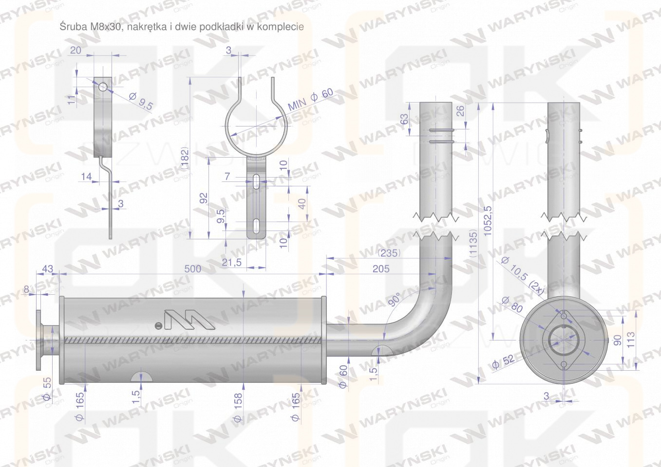 Silenciador completo Bizon Z-058 INOX WARYŃSKI