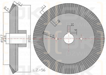 Koło zębate stożkowe Z41 przekładni Kopaczka