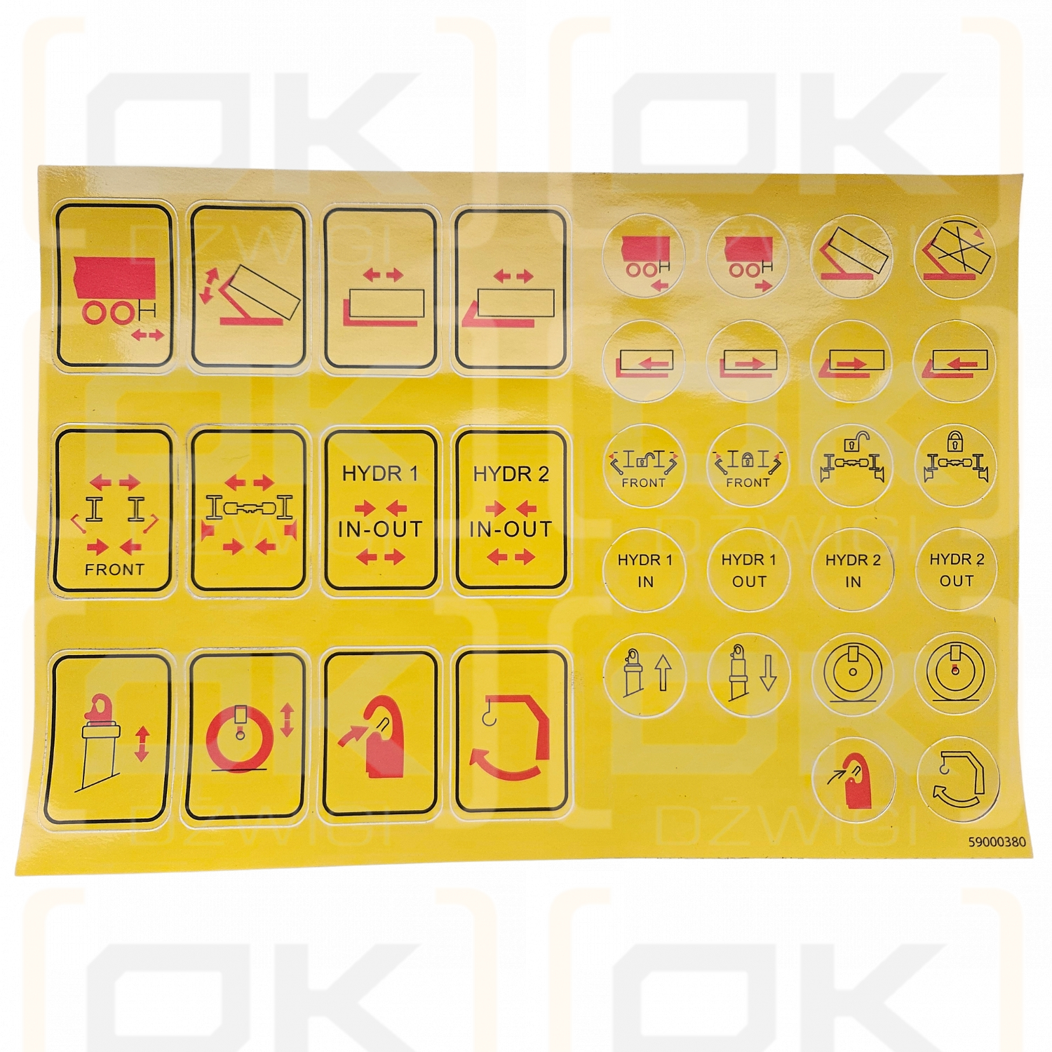 Satz Aufkleber für Hakengeräte