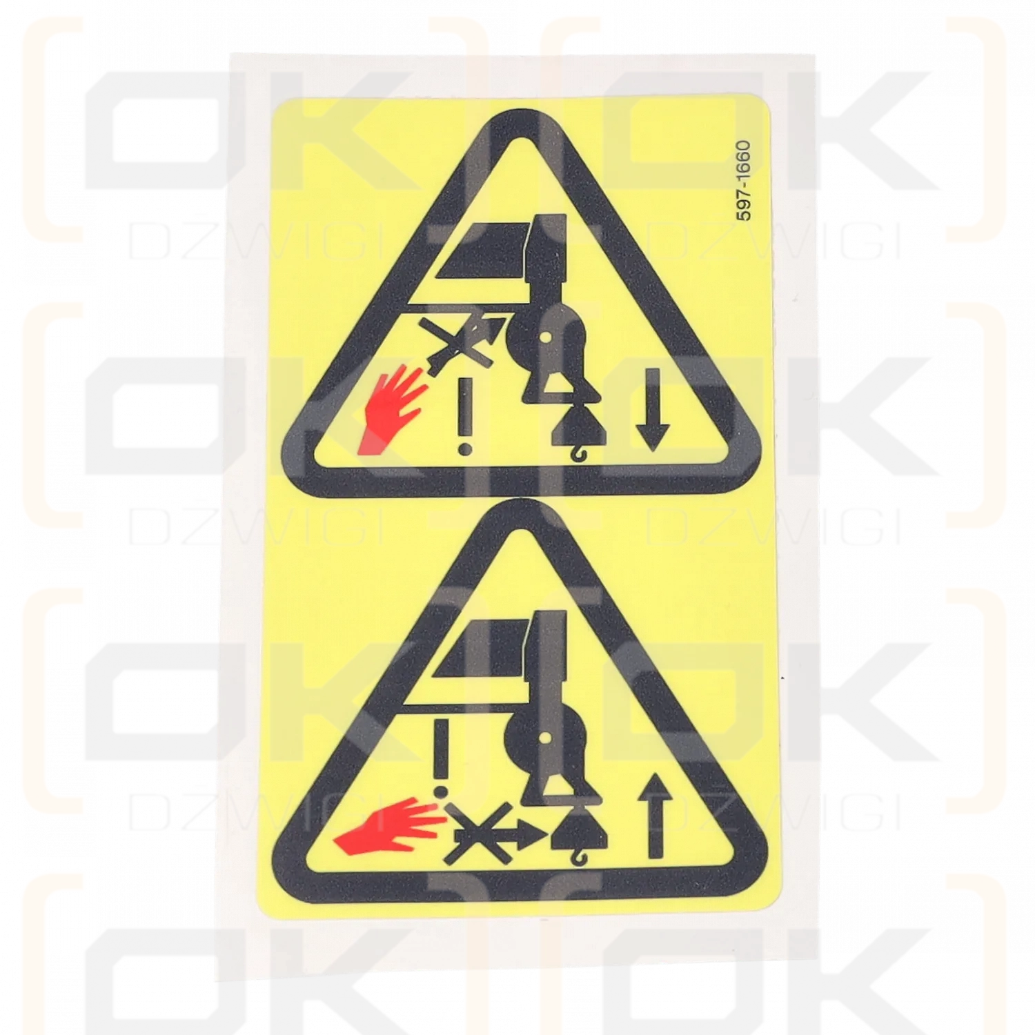 Pegatina de advertencia Hiab