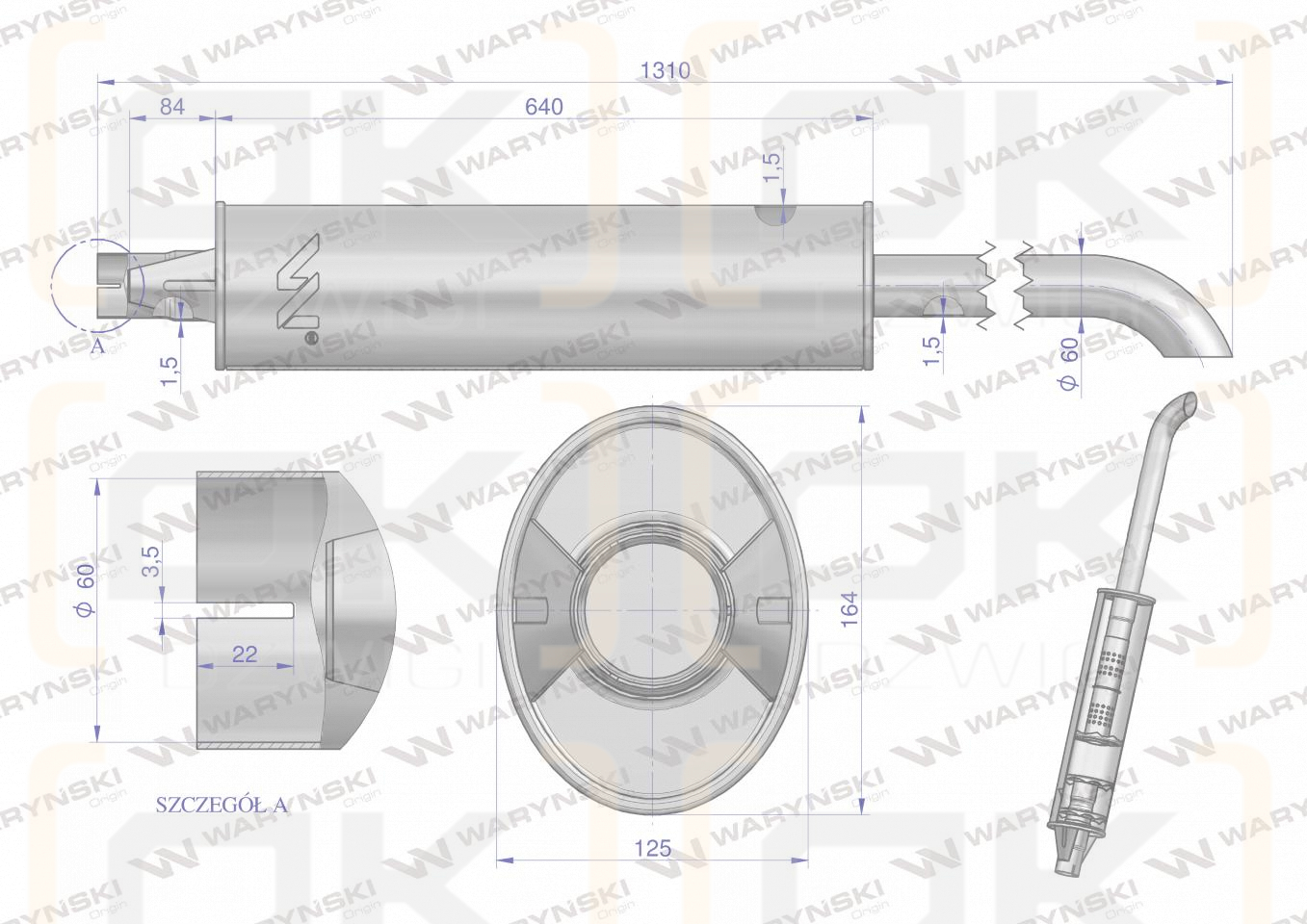 Tłumik wydechowy Belarus Mtz 80 82A Pronar INOX WARYŃSKI