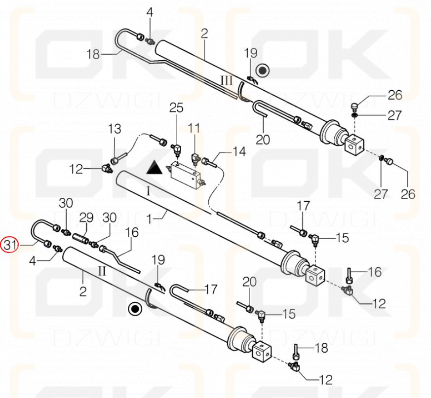 Fassi hydraulic pipe