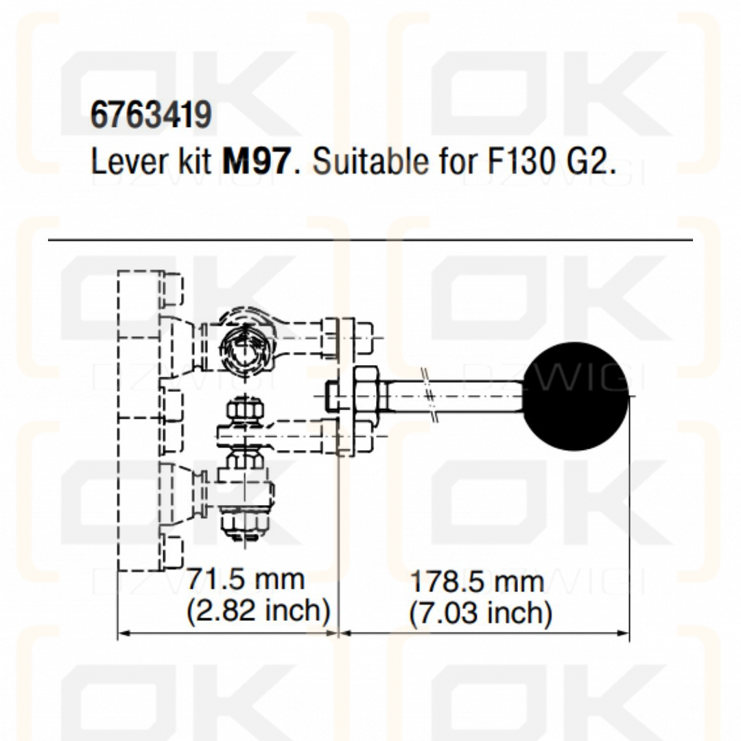 Рычаг Parker F130 G2 типа M97