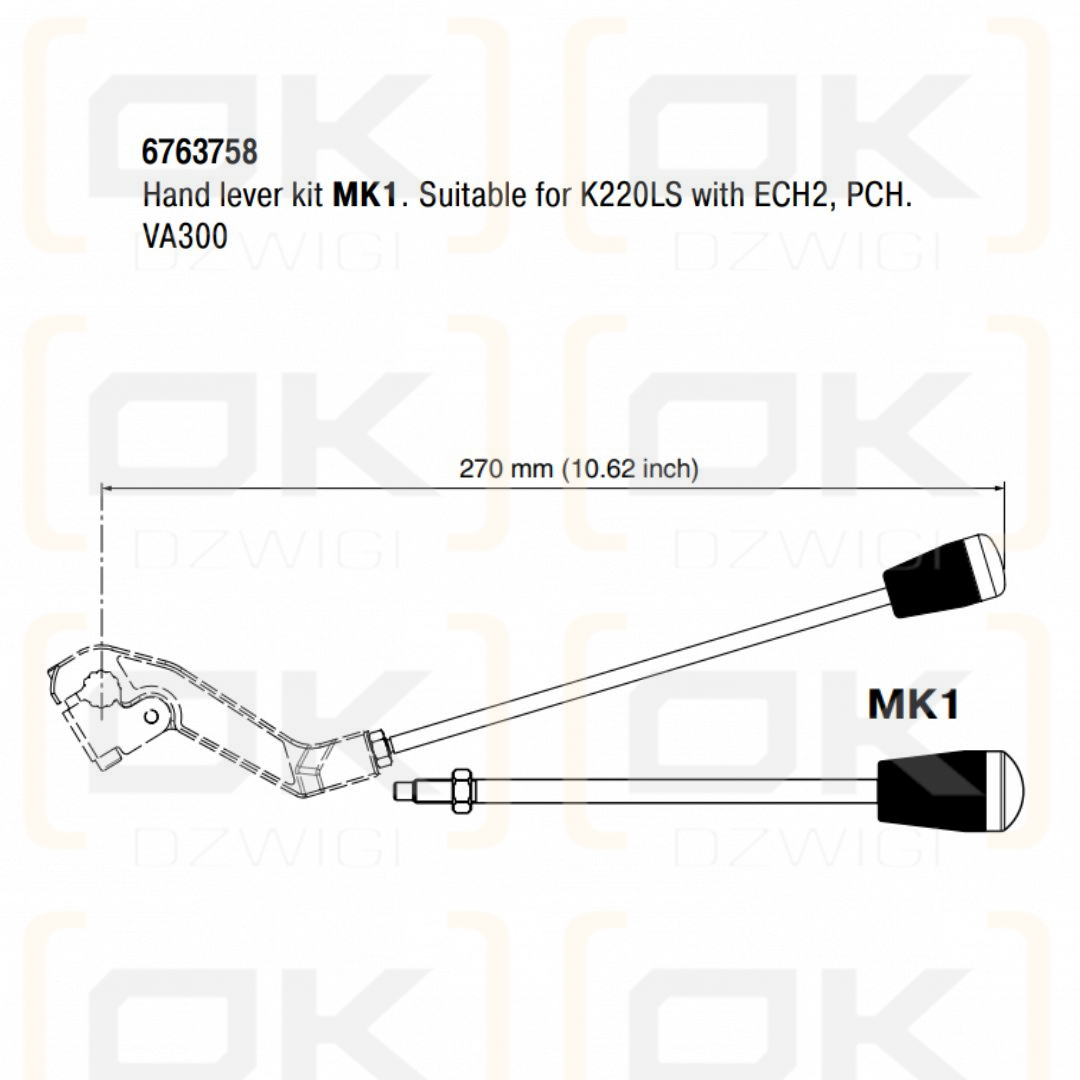 Рычаг Parker K220LS ECH2,PCH VA300 типа ML1