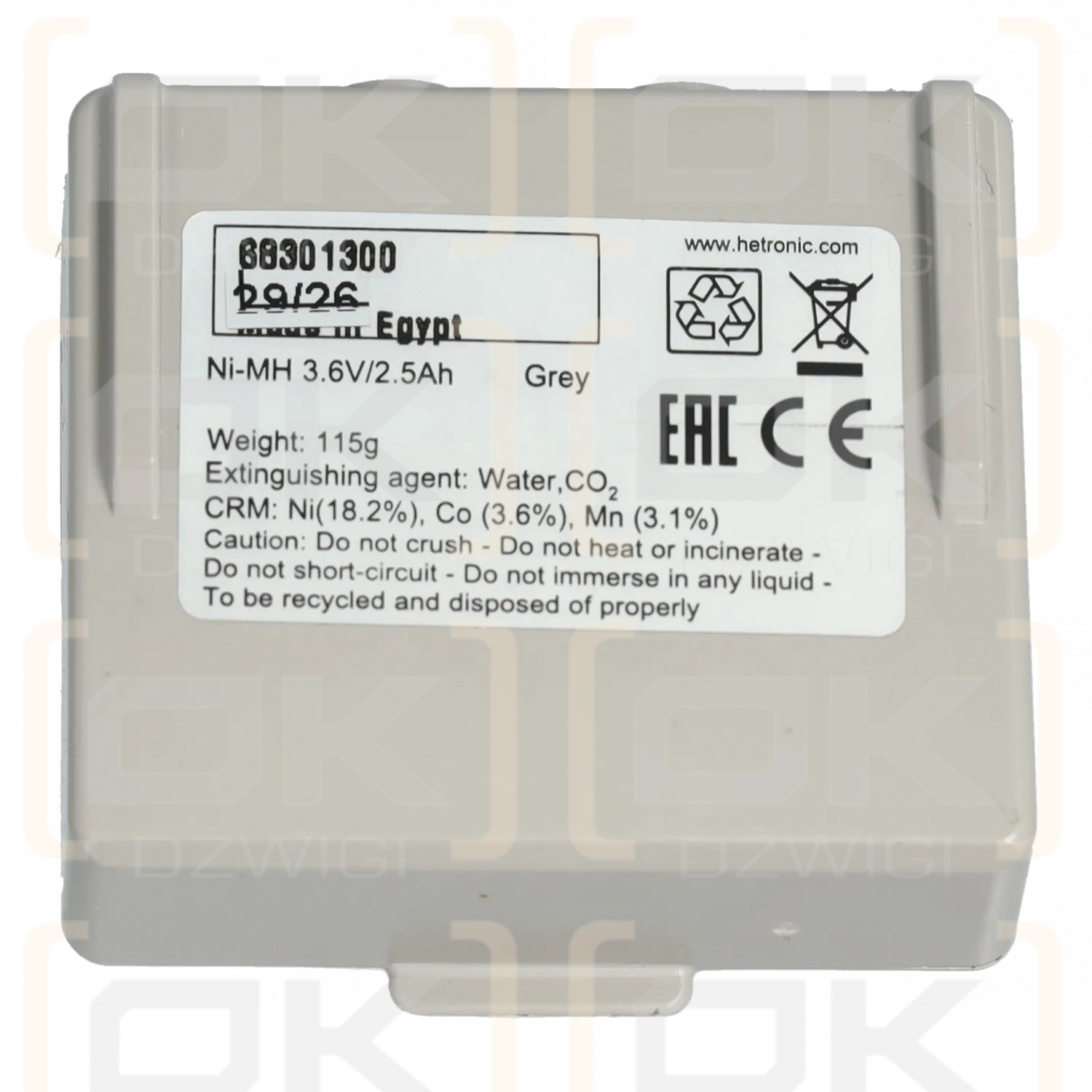 Bateria Hetronic Mini NiMH 3,6V/2,5Ah