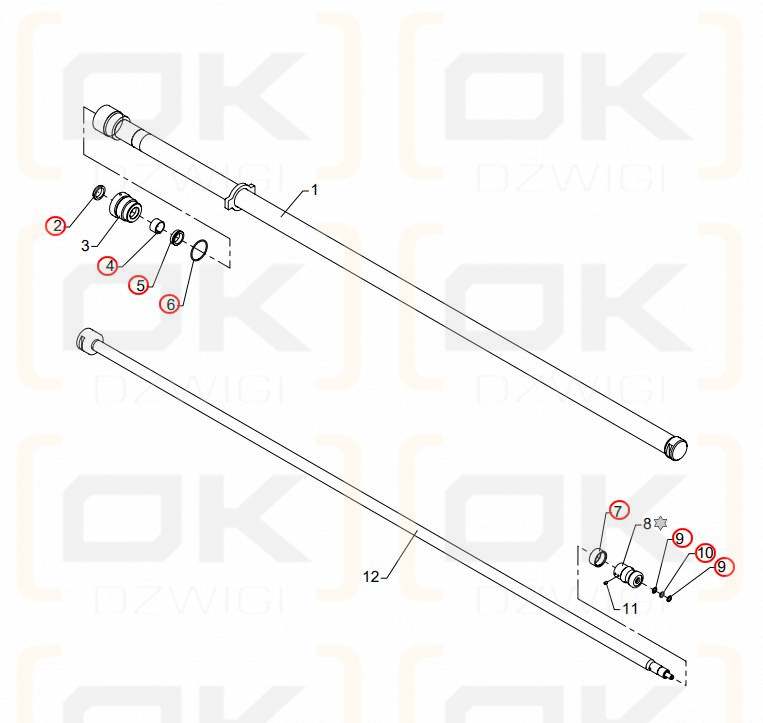 Kit de sellos de cilindro de soporte C45 HMF (horizontal)/(extensible)