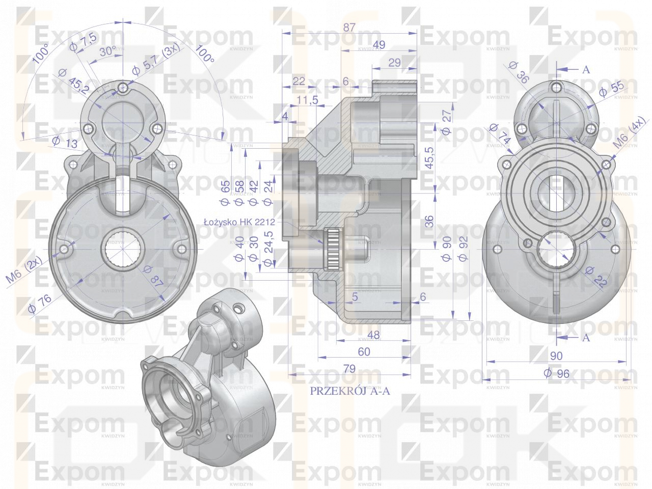Obudowa przekładni rozrusznika typu Magneton 9142722 Blue Line EXPOM KWIDZYN