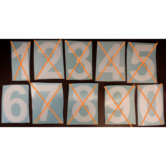 Sticker number "6" h=110 mm