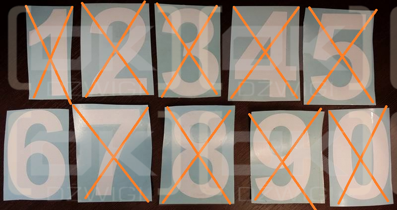 Sticker number "6" h=110 mm