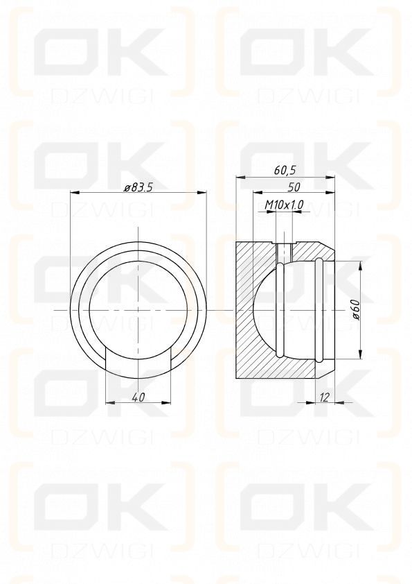 Gniazdo cylindra D-47/D-50 przyczepa