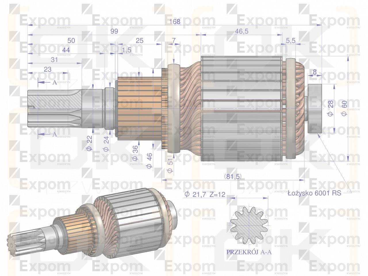 Wirnik rozrusznika typu Magneton 9172742.24V Blue Line EXPOM KWIDZYN