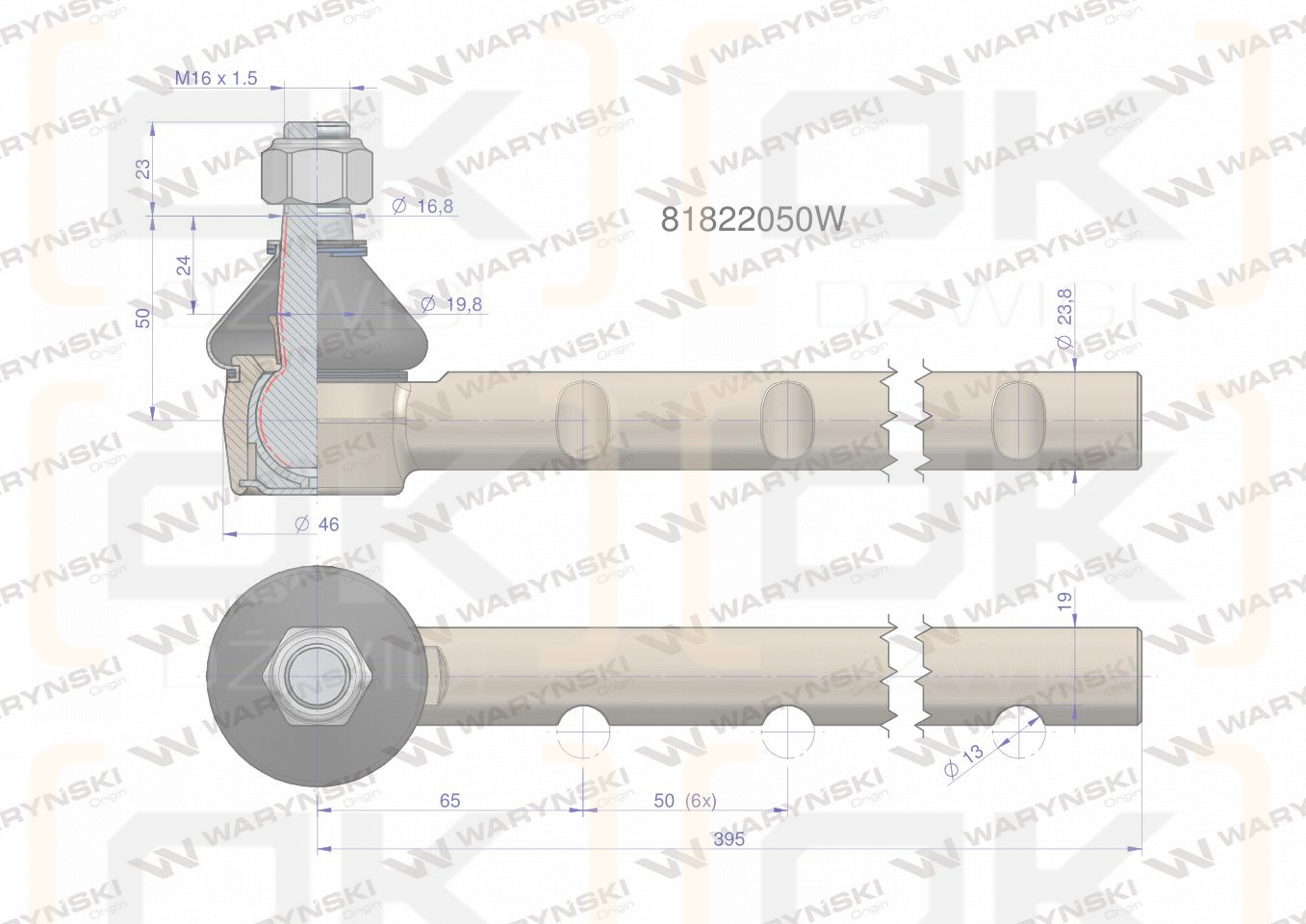Przegub kierowniczy 81822050 WARYŃSKI