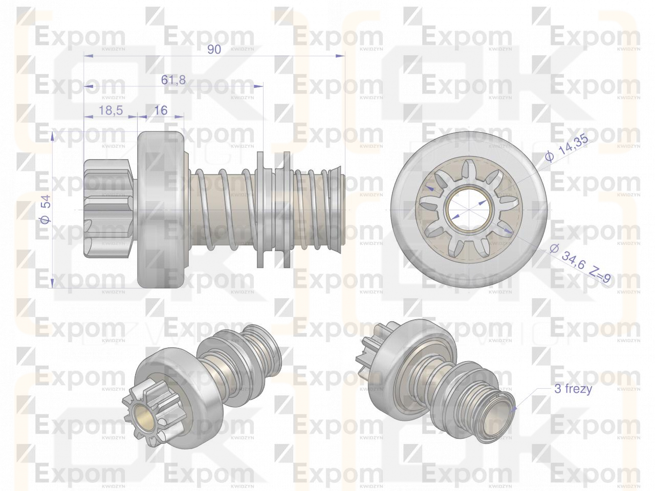 Zespół sprzęgający rozrusznika R-5 821.700.0EX EXPOM KWIDZYN eu 