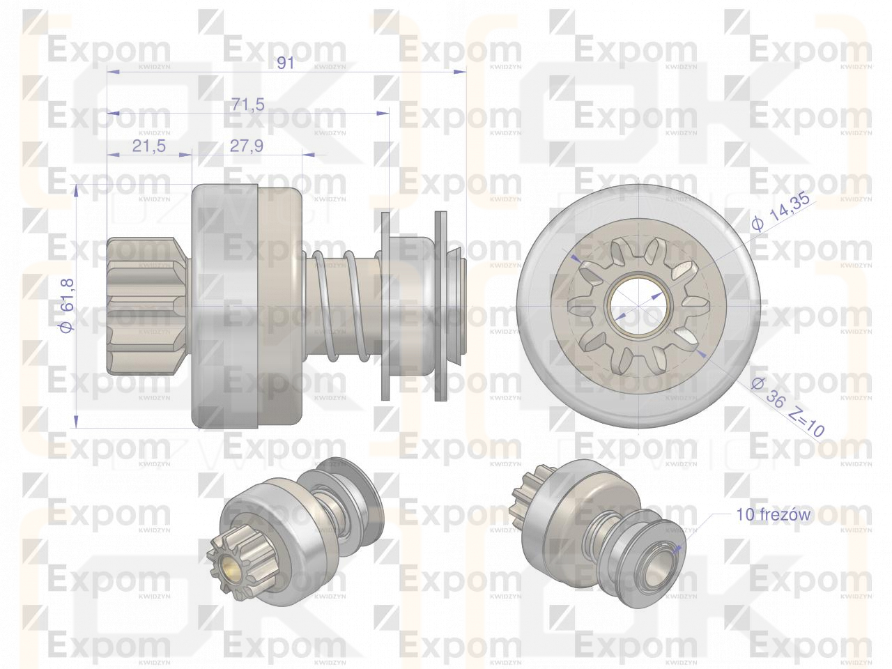 Zespół sprzęgający rozrusznika R-11L 842.700.0EX EXPOM KWIDZYN eu 