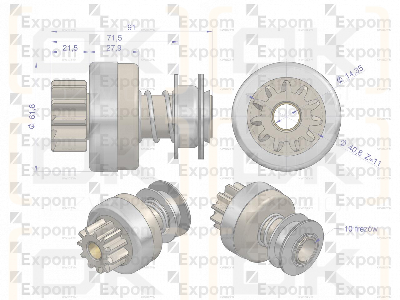 Zespół sprzęgający rozrusznika  R-11A i R10C 852.700.0EX EXPOM KWIDZYN eu 