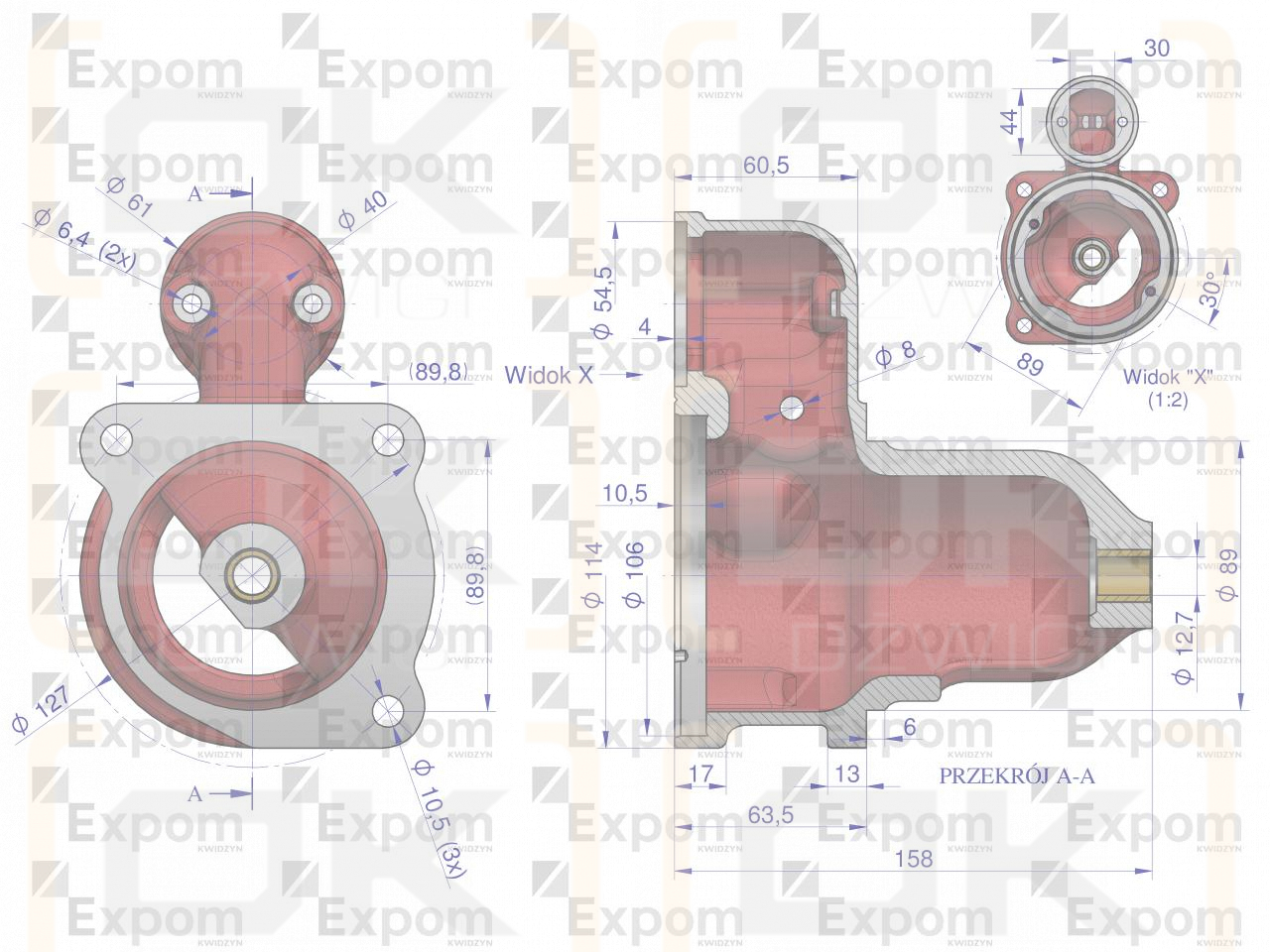 Starter motor head R-11a 46657120. 851502 C-330/360 EXPOM KWIDZYN