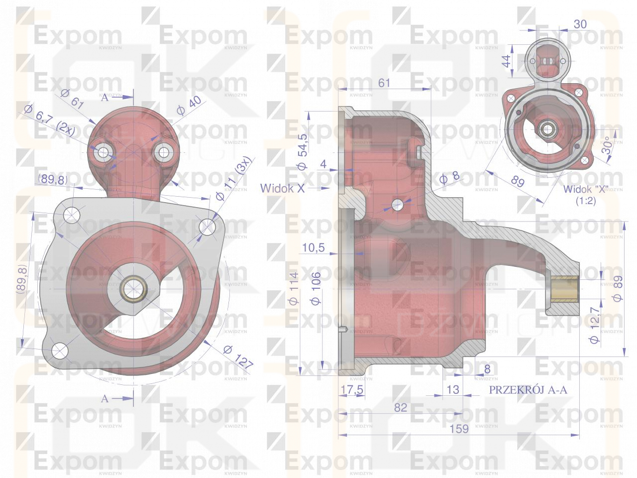 Starter motor head 863500 R-11G EXPOM KWIDZYN