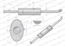 Tłumik TURBO 1676mm 9.8kg C-385 inox gięty wylot Waryński