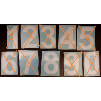 Sticker number "8" h=110 mm