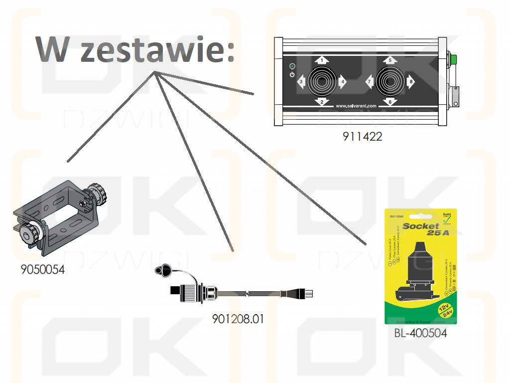 Panel z dwoma joystickami 4-pozycyjnymi. 12VDC