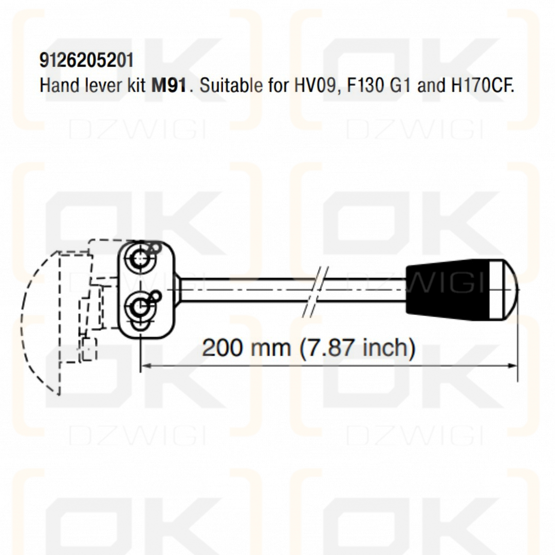 Рычаг Паркера HV09, F130CF G1, H170CF тип M91