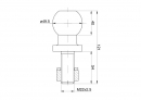 Kula haka holowniczego z gwintem zewnętrznym M22 przyczepka