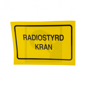 Предупреждающая наклейка Hiab "Radiostyrd kran"