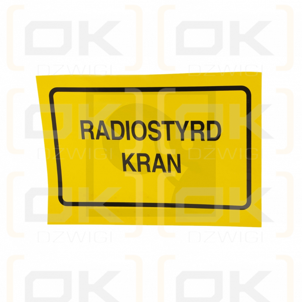 Hiab-Warnaufkleber „Radiostyrd kran“