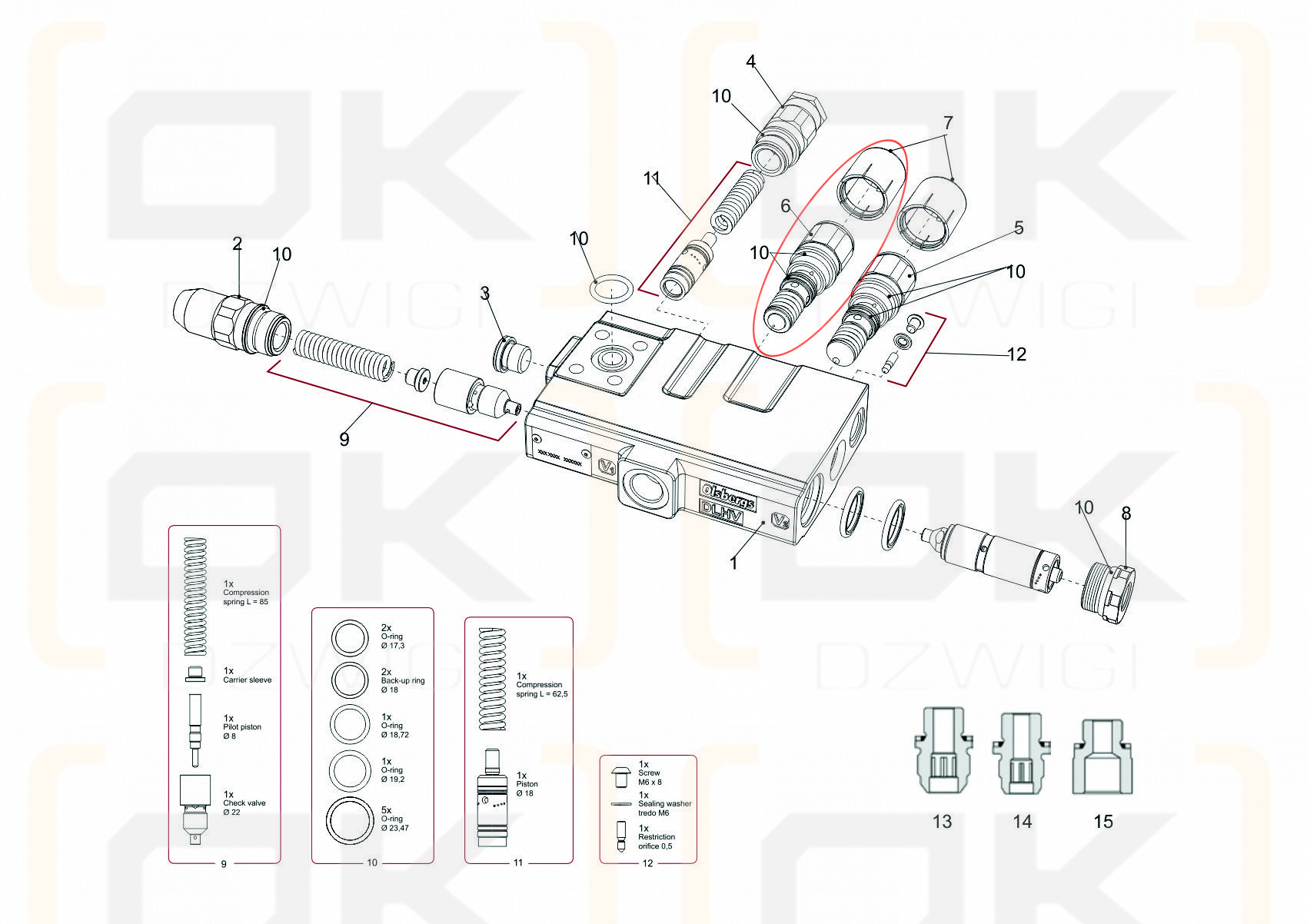 Клапан давления гидравлического замка Hiab 3961796