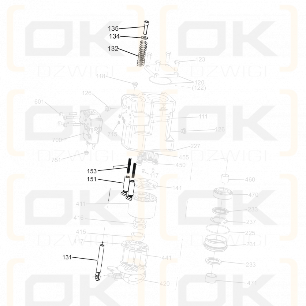 Kit de pistón Parker VP1-FS1; VP1-45/60/75