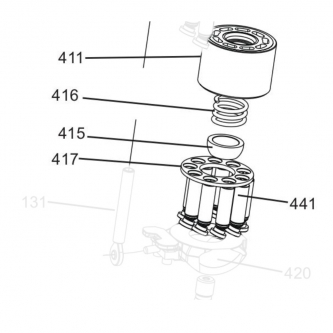 Conjunto de cilindro de bomba Parker VP1-FS1; VP1-45/60/75