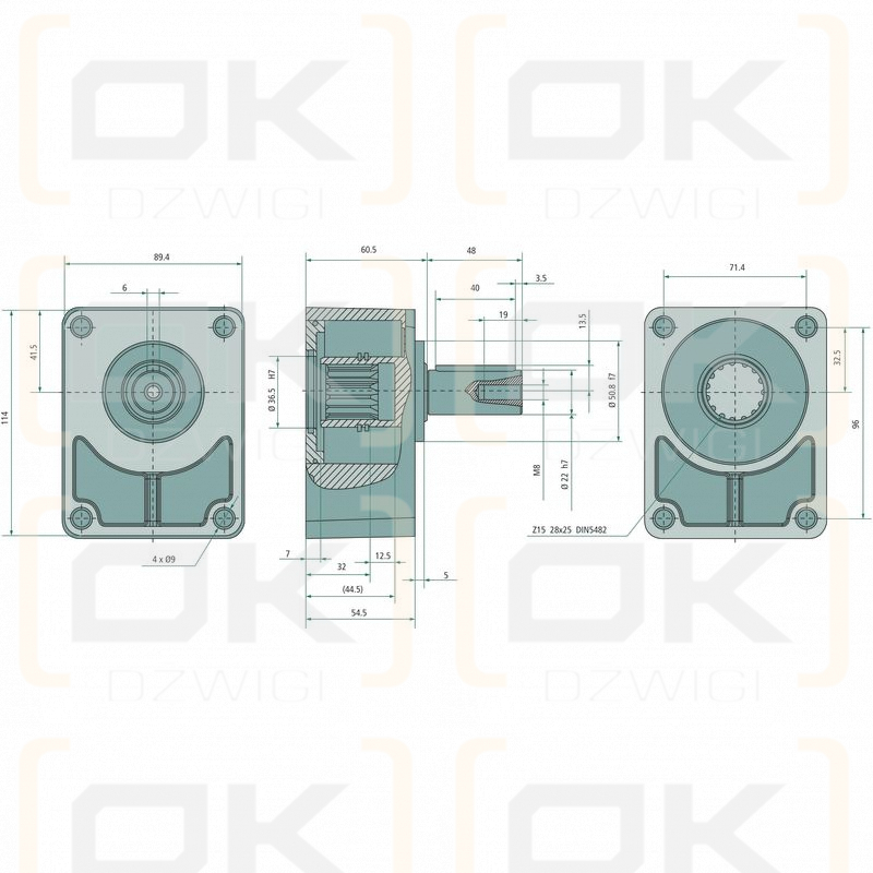 BG-2 bearing attachment, 22 mm shaft