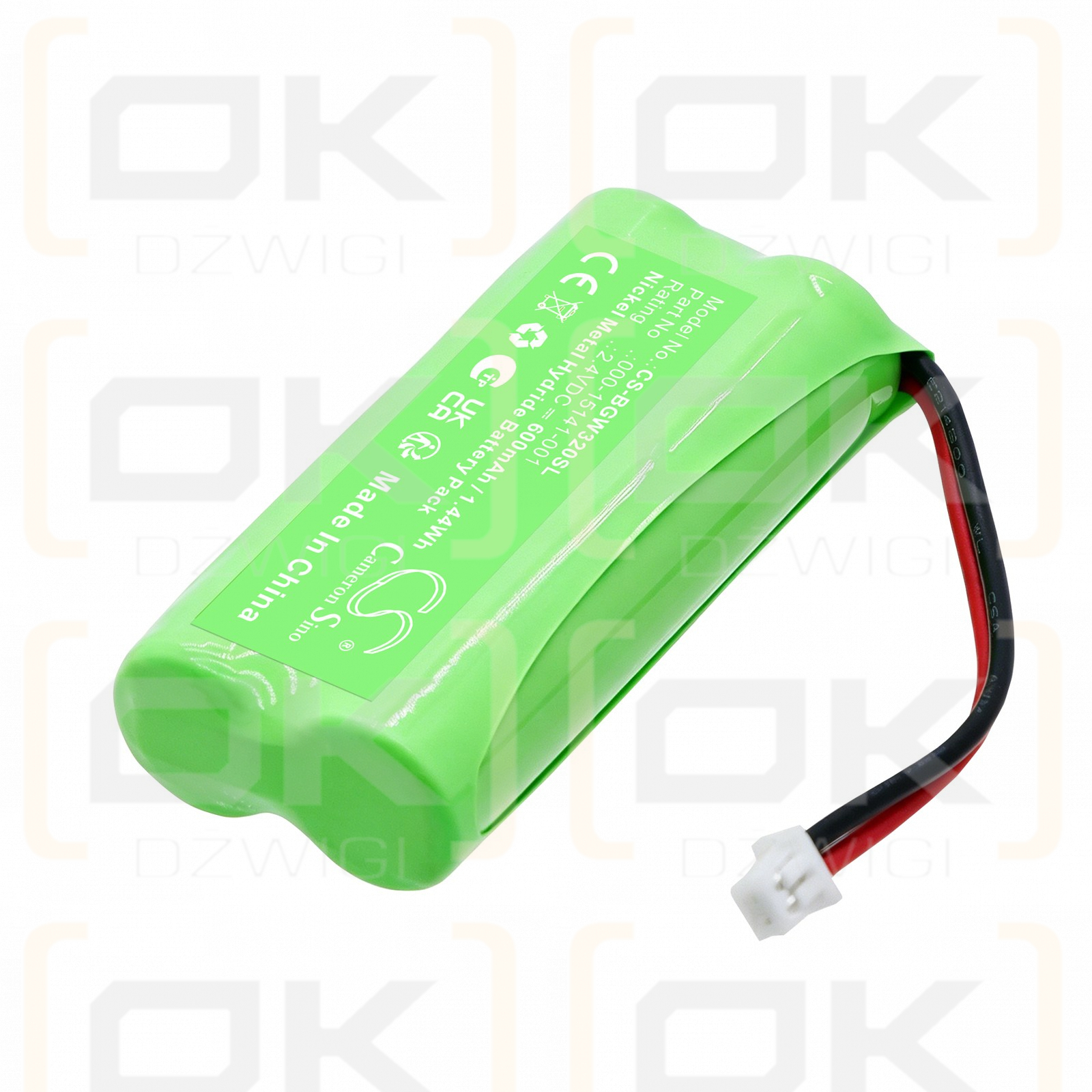 Batería de repuesto para sensor de viento B&G WS320 / 000-15141-001 600 mAh Ni-MH 2,4 V (Cameron Sino)