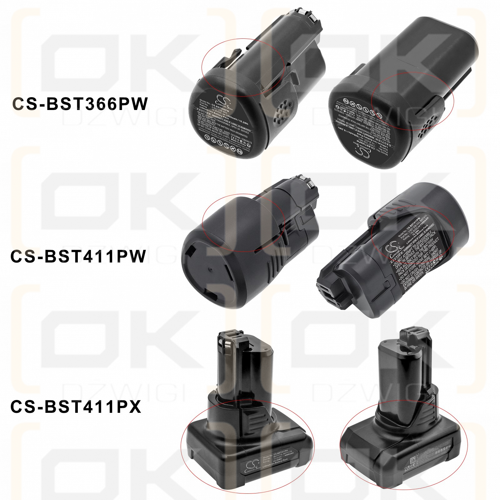 Bateria zamienna do Bosch Spit 10.8 / 1 600 Z00 02X 1500 mAh Li-ion 10.8 V (Cameron Sino)