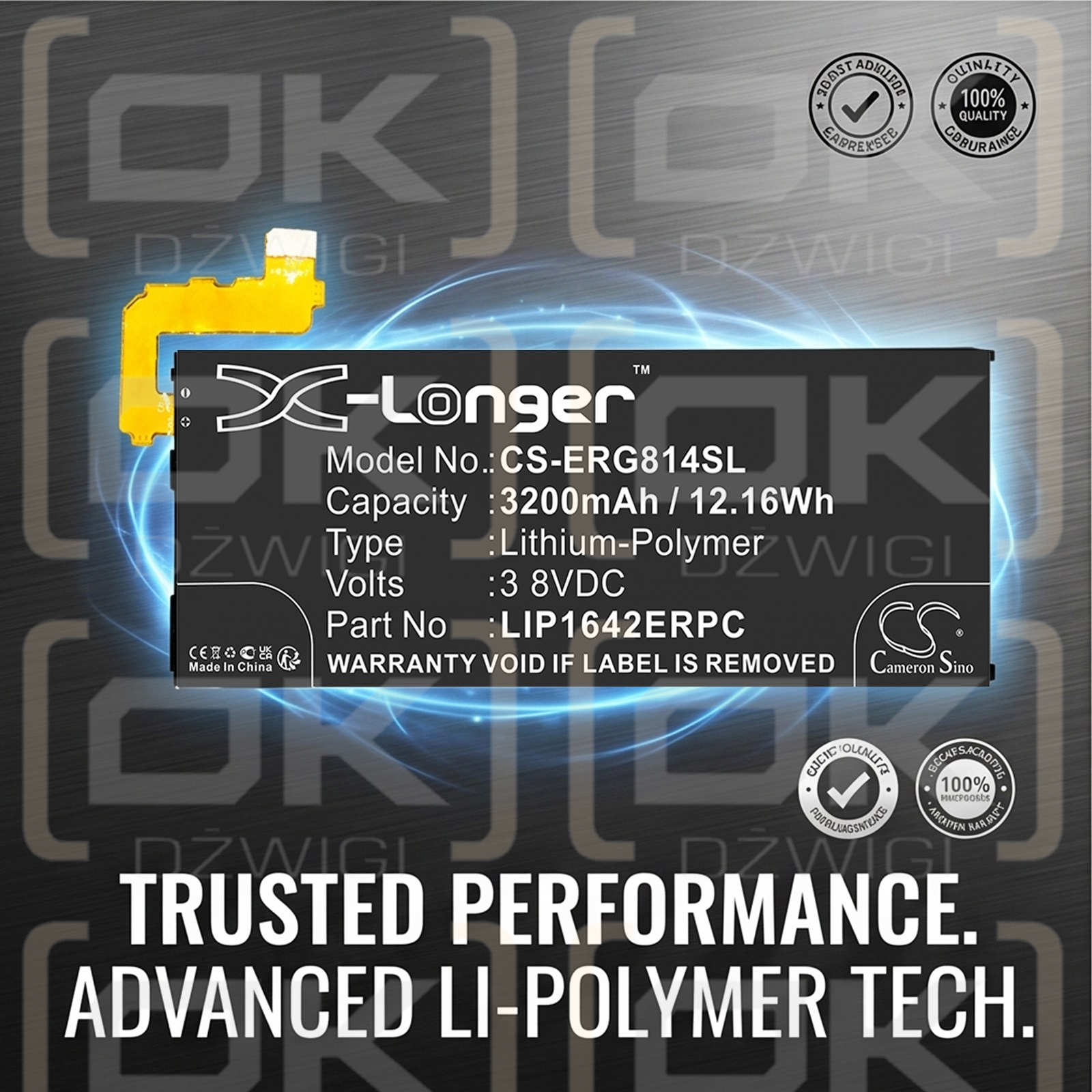 Replacement Battery for Sony Maple DS / LIP1642ERPC 3200mAh Li-Polymer 3.8V (Cameron Sino)