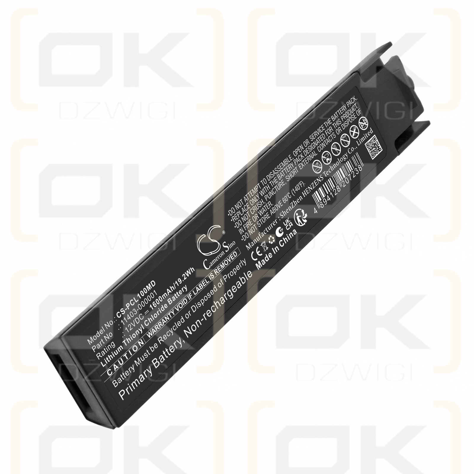 Bateria zamienna do Physio-Control Express Charge-Pak / 3200727-005 1600 mAh Li-SOCl2 12 V (Cameron Sino)