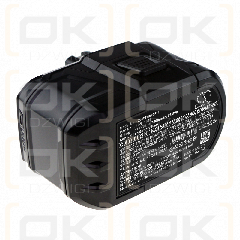 Bateria zamienna do Ryobi ZRP813 / ABP1801 7500 mAh Li-ion 18 V (Cameron Sino)