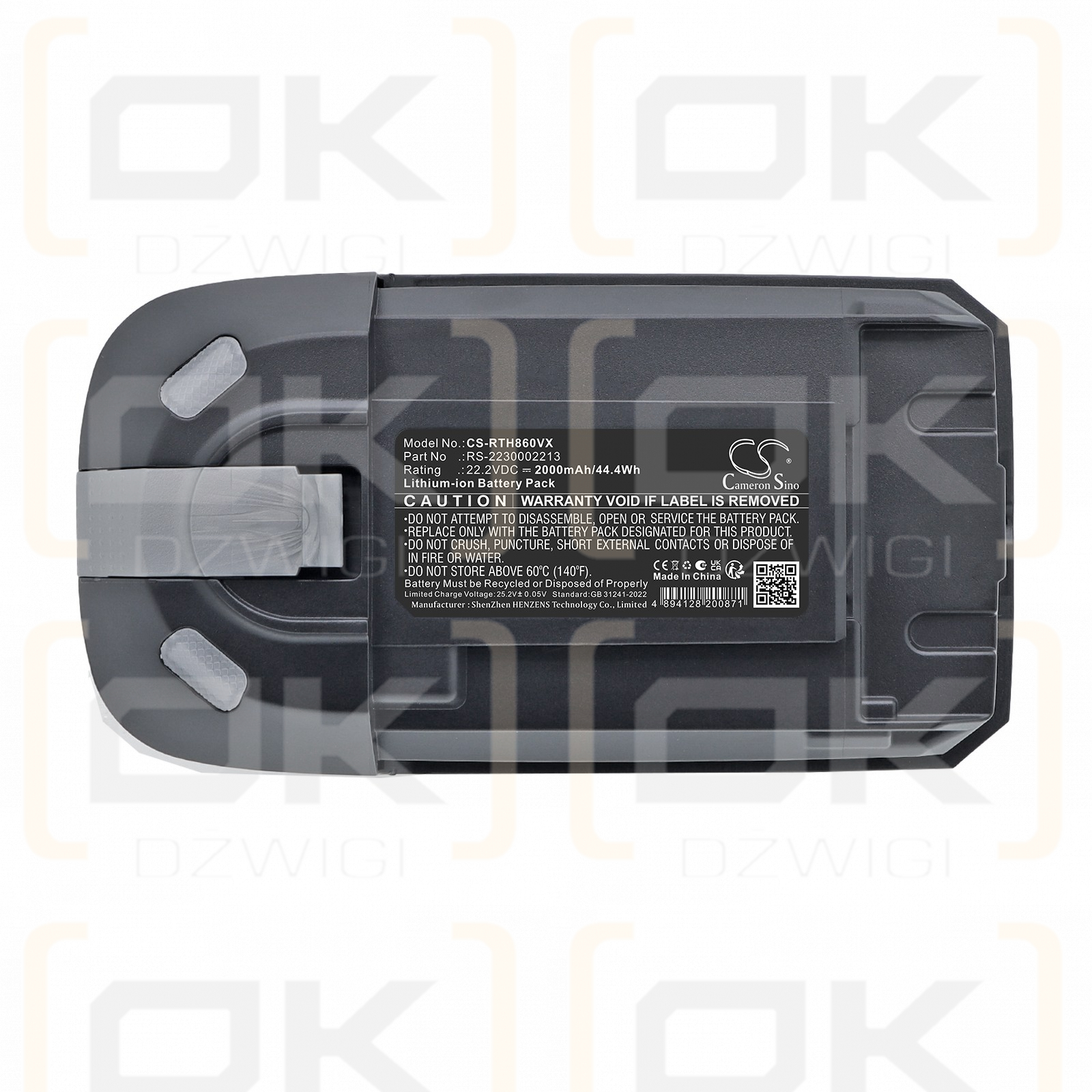 Bateria zamienna do Rowenta X-Force Flex 8.60 / RS-2230002213 2000 mAh Li-ion 22.2 V (Cameron Sino)